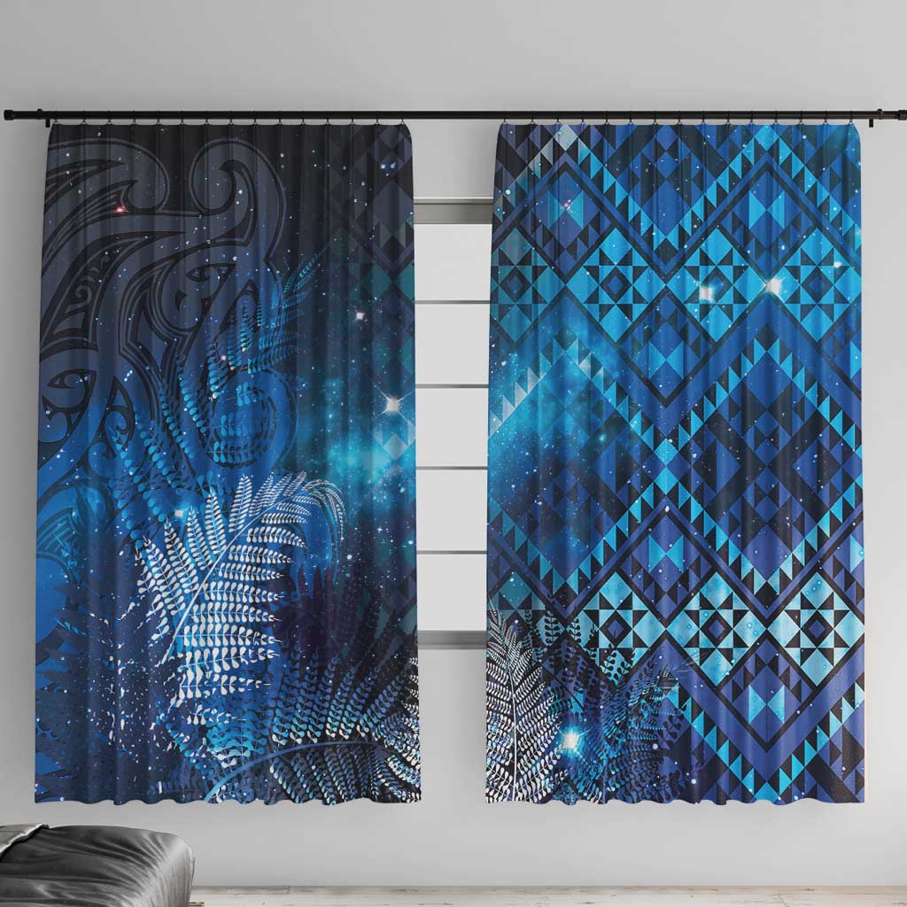 Aotearoa Taniko Matariki Window Curtain Cosmic Blue