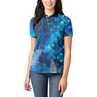 Aotearoa Taniko Matariki Women Polo Shirt Cosmic Blue