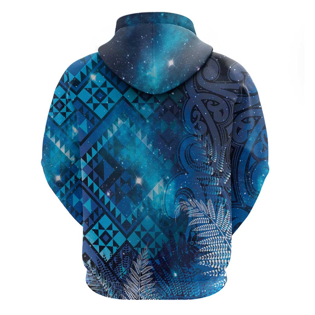 Aotearoa Taniko Matariki Zip Hoodie Cosmic Blue