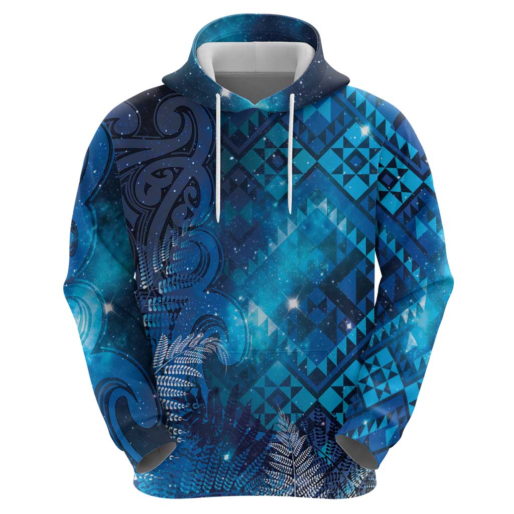 Aotearoa Taniko Matariki Zip Hoodie Cosmic Blue