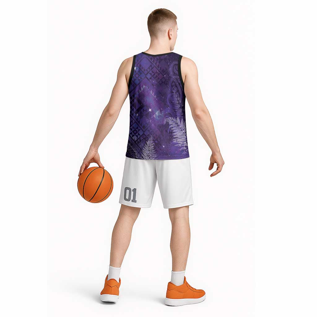 Aotearoa Taniko Matariki Basketball Jersey Cosmic Violet