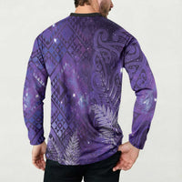 Aotearoa Taniko Matariki Button Sweatshirt Cosmic Violet