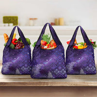 Aotearoa Taniko Matariki Grocery Bag Cosmic Violet