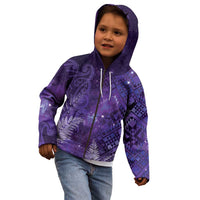 Aotearoa Taniko Matariki Kid Hoodie Cosmic Violet