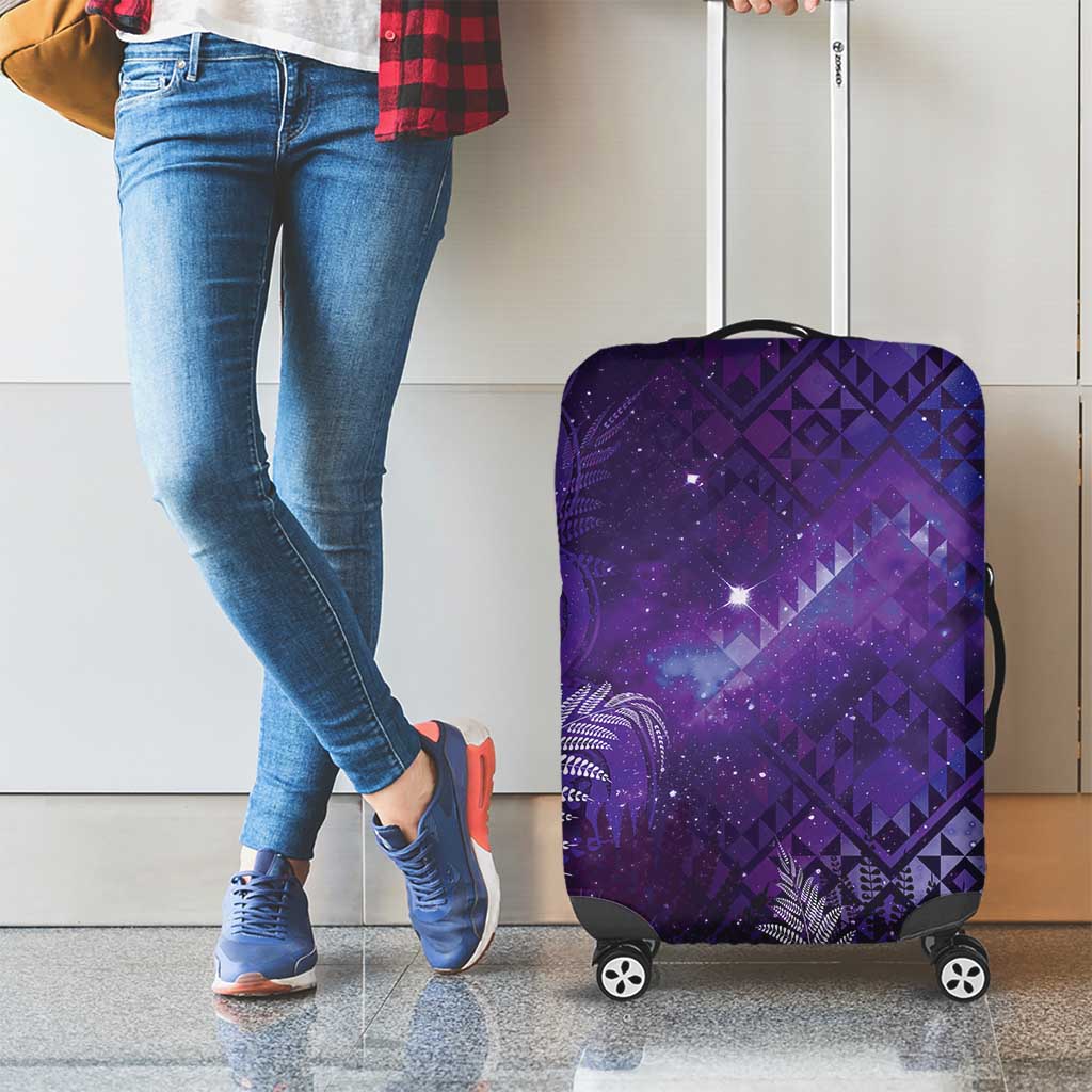 Aotearoa Taniko Matariki Luggage Cover Cosmic Violet