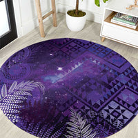 Aotearoa Taniko Matariki Round Carpet Cosmic Violet