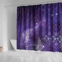 Aotearoa Taniko Matariki Shower Curtain Cosmic Violet