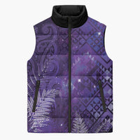 Aotearoa Taniko Matariki Sleeveless Puffer Jacket Cosmic Violet