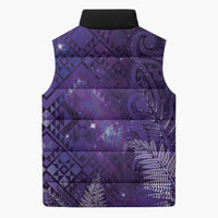 Aotearoa Taniko Matariki Sleeveless Puffer Jacket Cosmic Violet