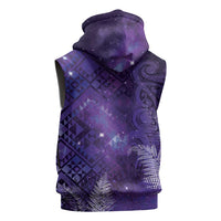 Aotearoa Taniko Matariki Sleeveless Zip Hoodie Cosmic Violet
