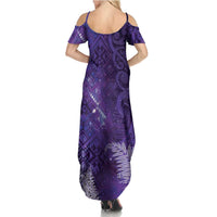 Aotearoa Taniko Matariki Summer Maxi Dress Cosmic Violet
