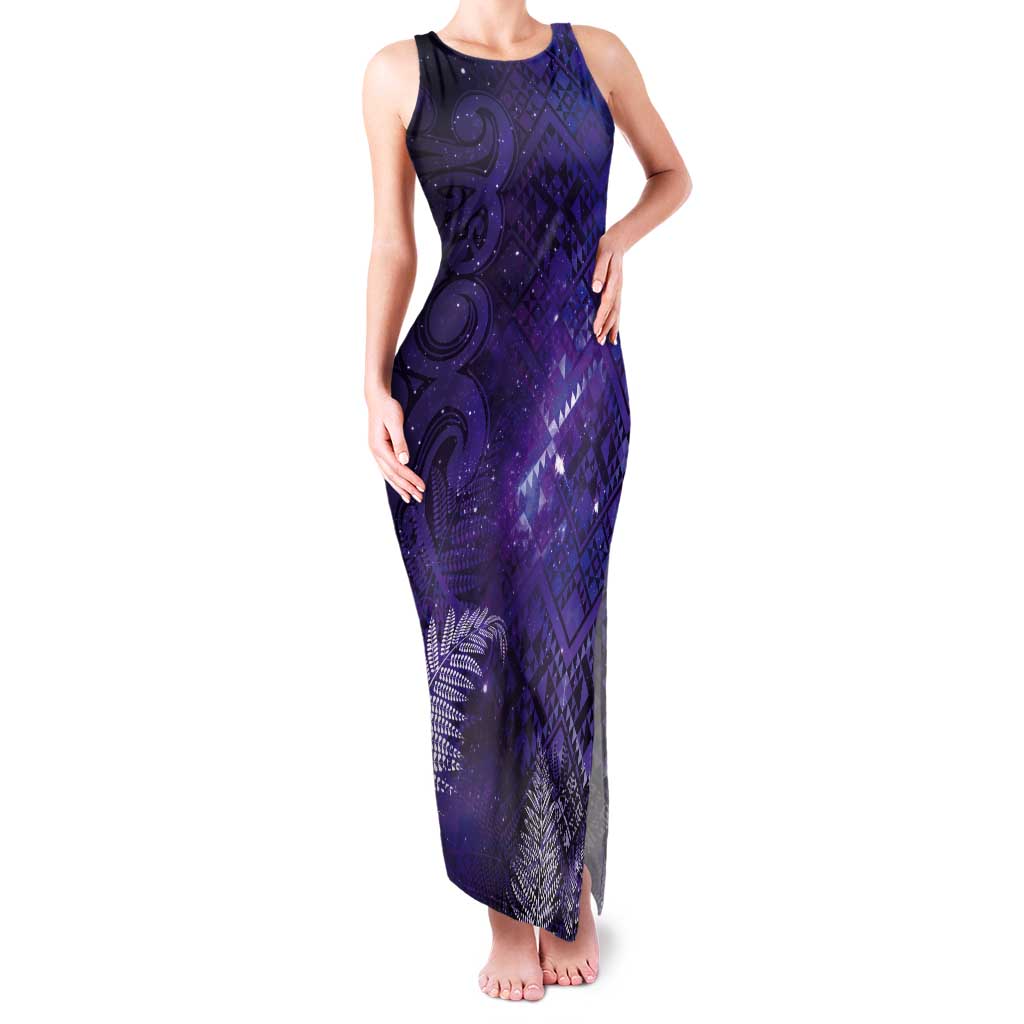 Aotearoa Taniko Matariki Tank Maxi Dress Cosmic Violet