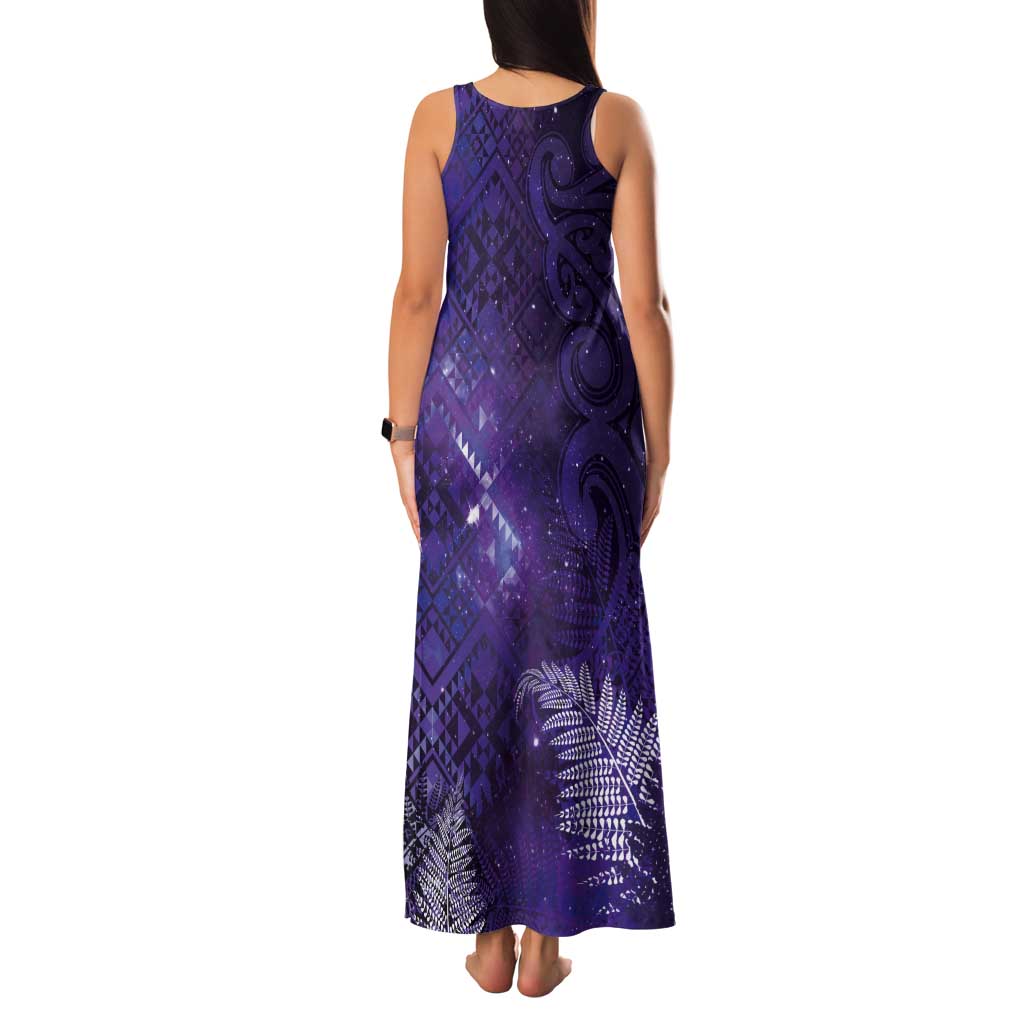 Aotearoa Taniko Matariki Tank Maxi Dress Cosmic Violet