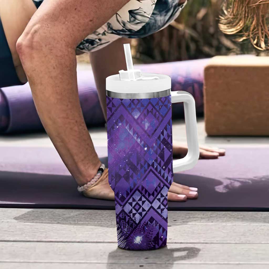Aotearoa Taniko Matariki Tumbler With Handle Cosmic Violet