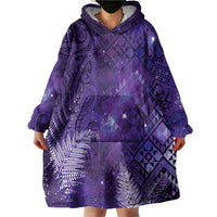 Aotearoa Taniko Matariki Wearable Blanket Hoodie Cosmic Violet