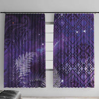 Aotearoa Taniko Matariki Window Curtain Cosmic Violet