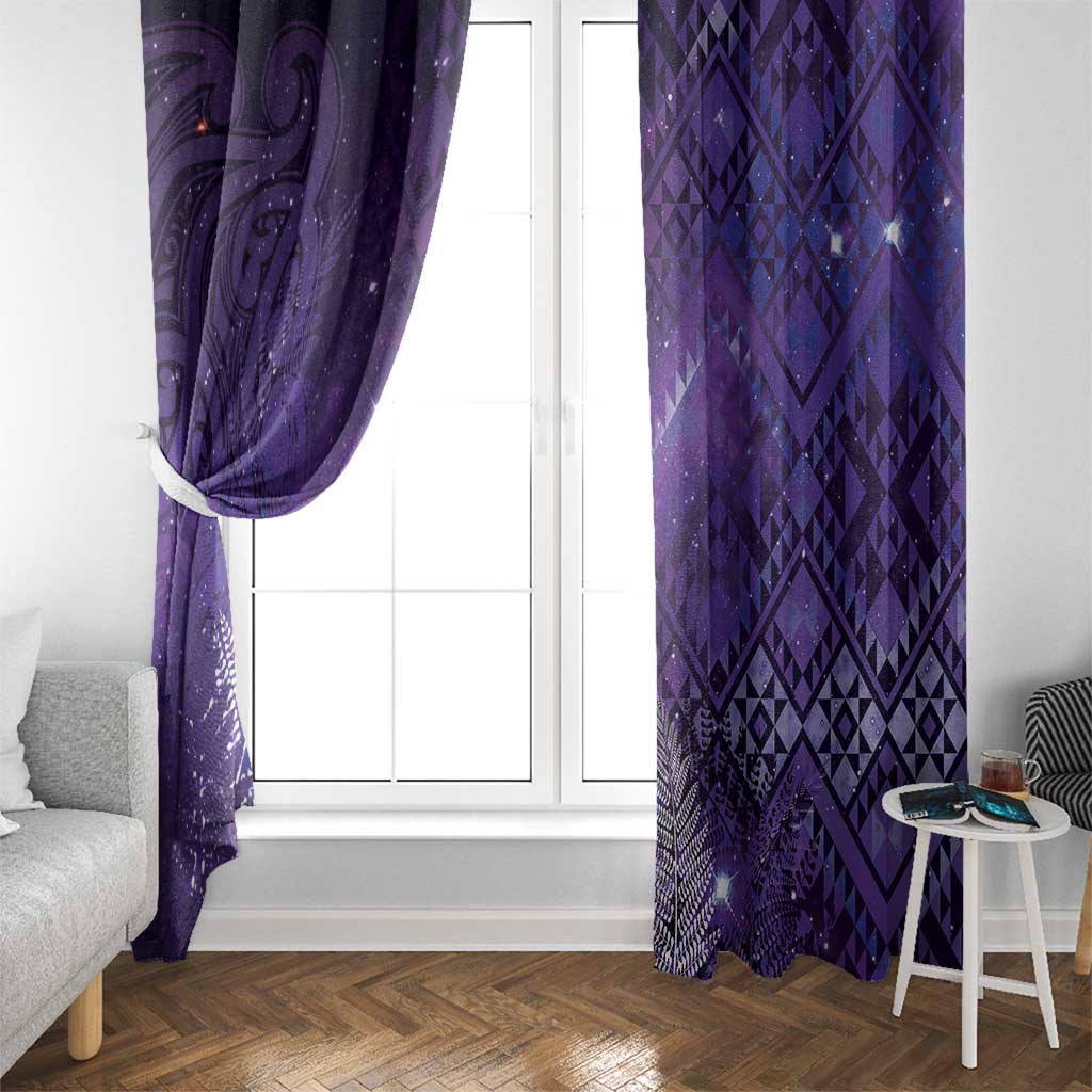 Aotearoa Taniko Matariki Window Curtain Cosmic Violet