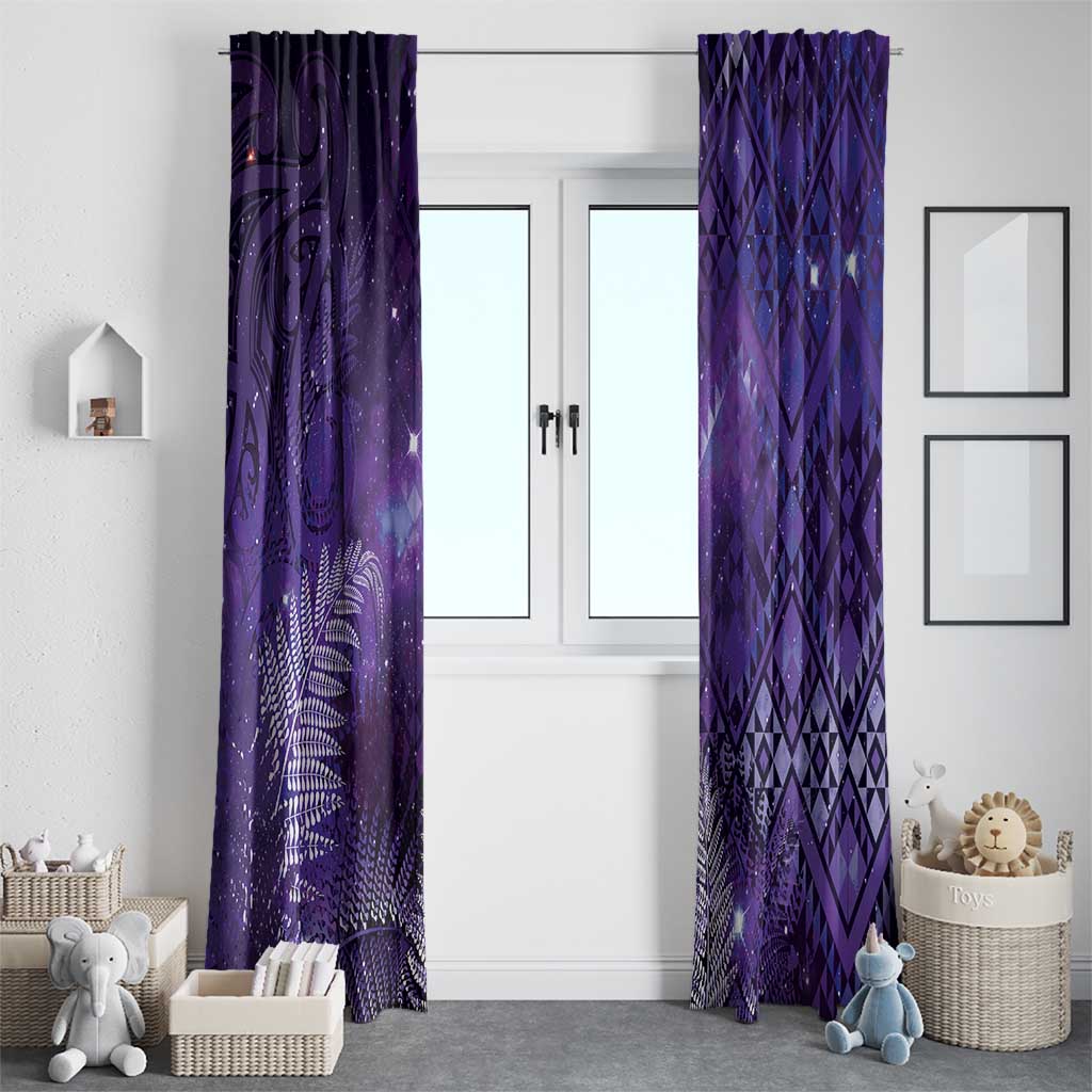 Aotearoa Taniko Matariki Window Curtain Cosmic Violet