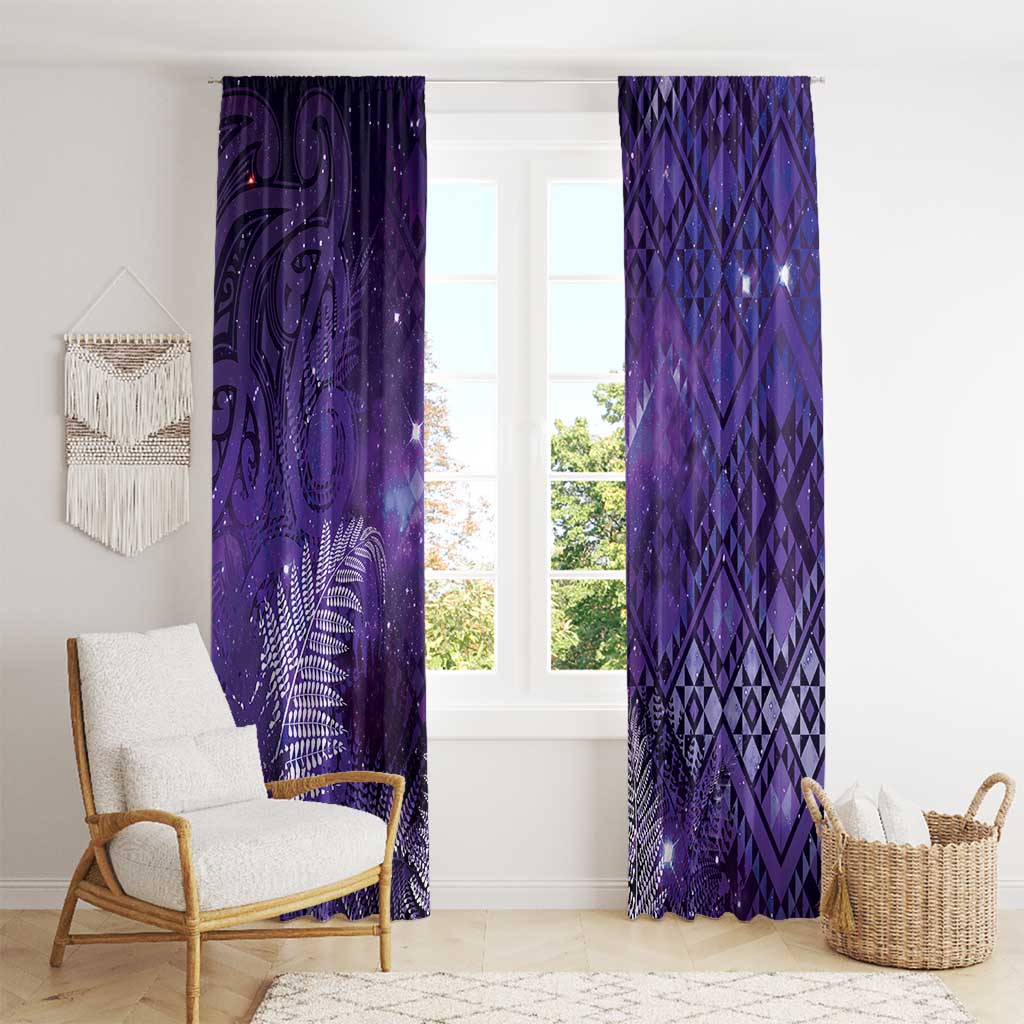 Aotearoa Taniko Matariki Window Curtain Cosmic Violet