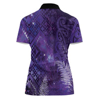 Aotearoa Taniko Matariki Women Polo Shirt Cosmic Violet