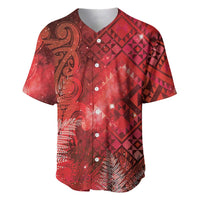 Aotearoa Taniko Matariki Baseball Jersey Cosmic Red