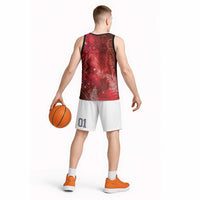 Aotearoa Taniko Matariki Basketball Jersey Cosmic Red