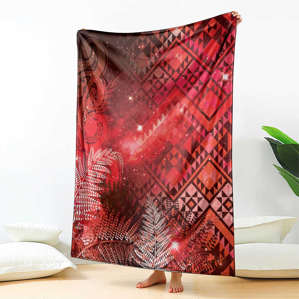 Aotearoa Taniko Matariki Blanket Cosmic Red