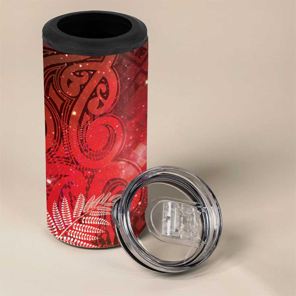 Aotearoa Taniko Matariki 4 in 1 Can Cooler Tumbler Cosmic Red