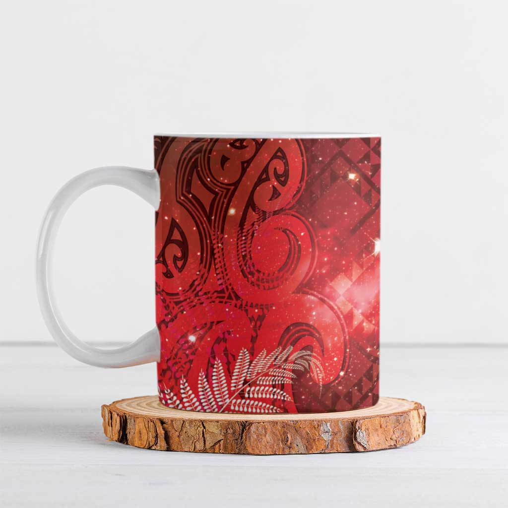 Aotearoa Taniko Matariki Ceramic Mug Cosmic Red