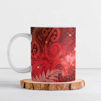 Aotearoa Taniko Matariki Ceramic Mug Cosmic Red