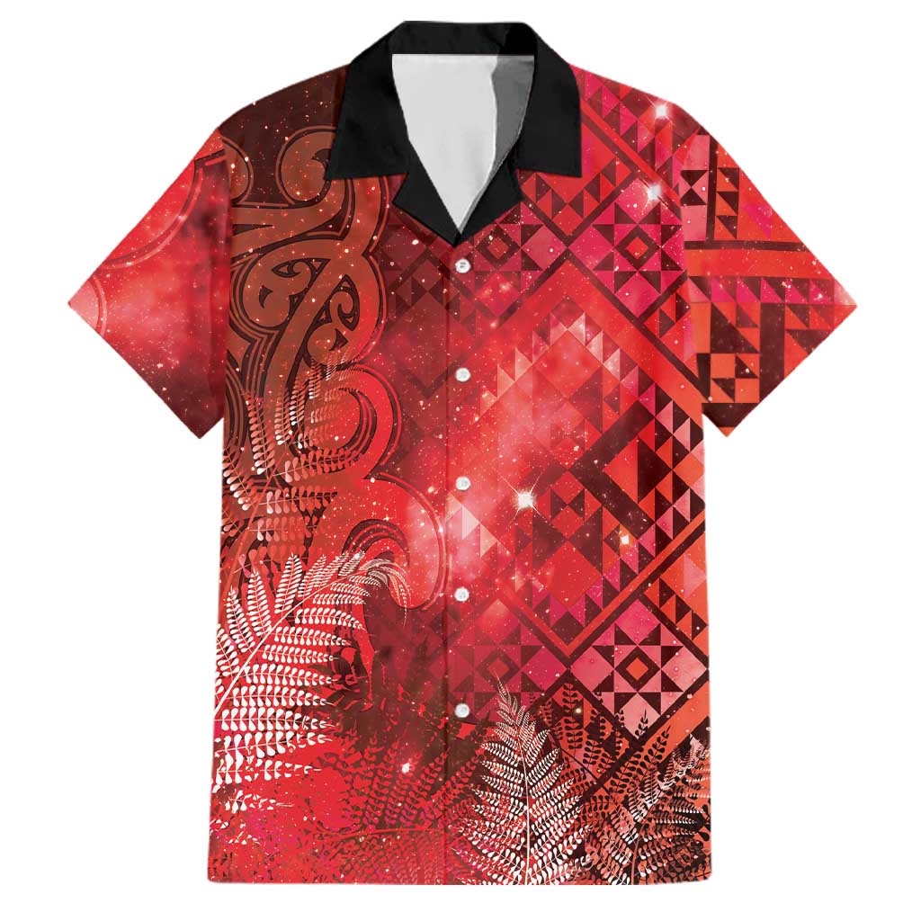 Aotearoa Taniko Matariki Family Matching Tank Maxi Dress and Hawaiian Shirt Cosmic Red