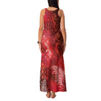 Aotearoa Taniko Matariki Family Matching Tank Maxi Dress and Hawaiian Shirt Cosmic Red