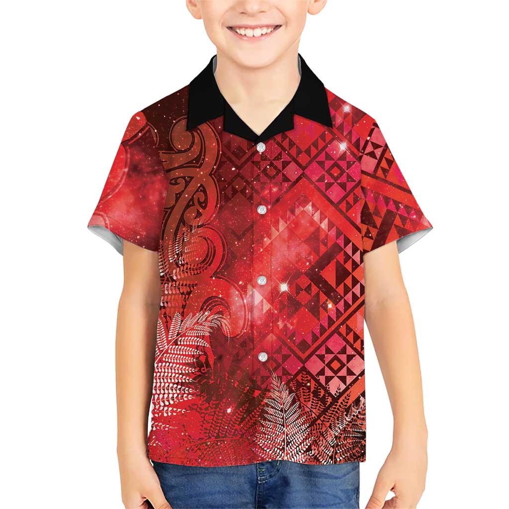 Aotearoa Taniko Matariki Kid Hawaiian Shirt Cosmic Red