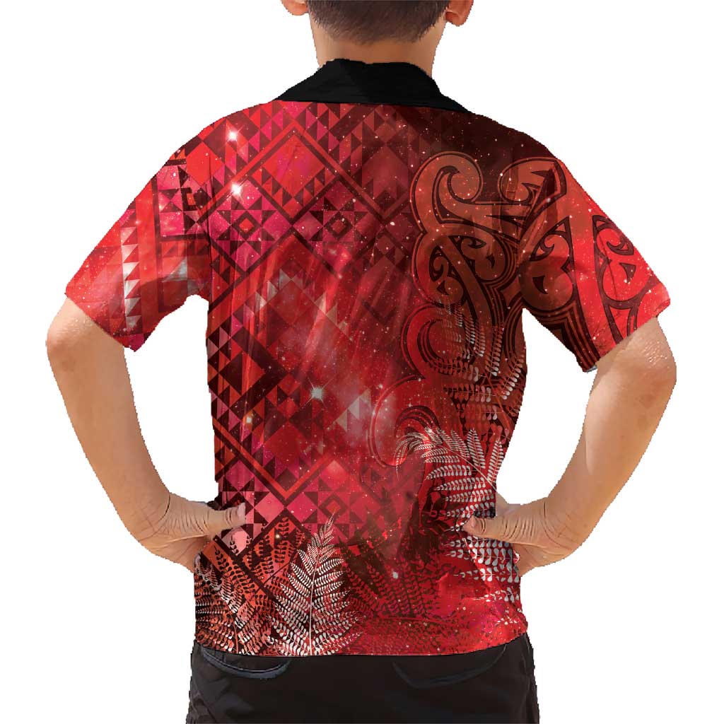 Aotearoa Taniko Matariki Kid Hawaiian Shirt Cosmic Red