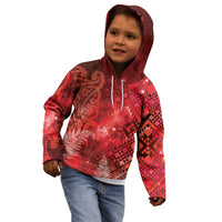 Aotearoa Taniko Matariki Kid Hoodie Cosmic Red
