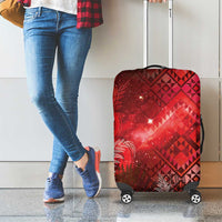 Aotearoa Taniko Matariki Luggage Cover Cosmic Red
