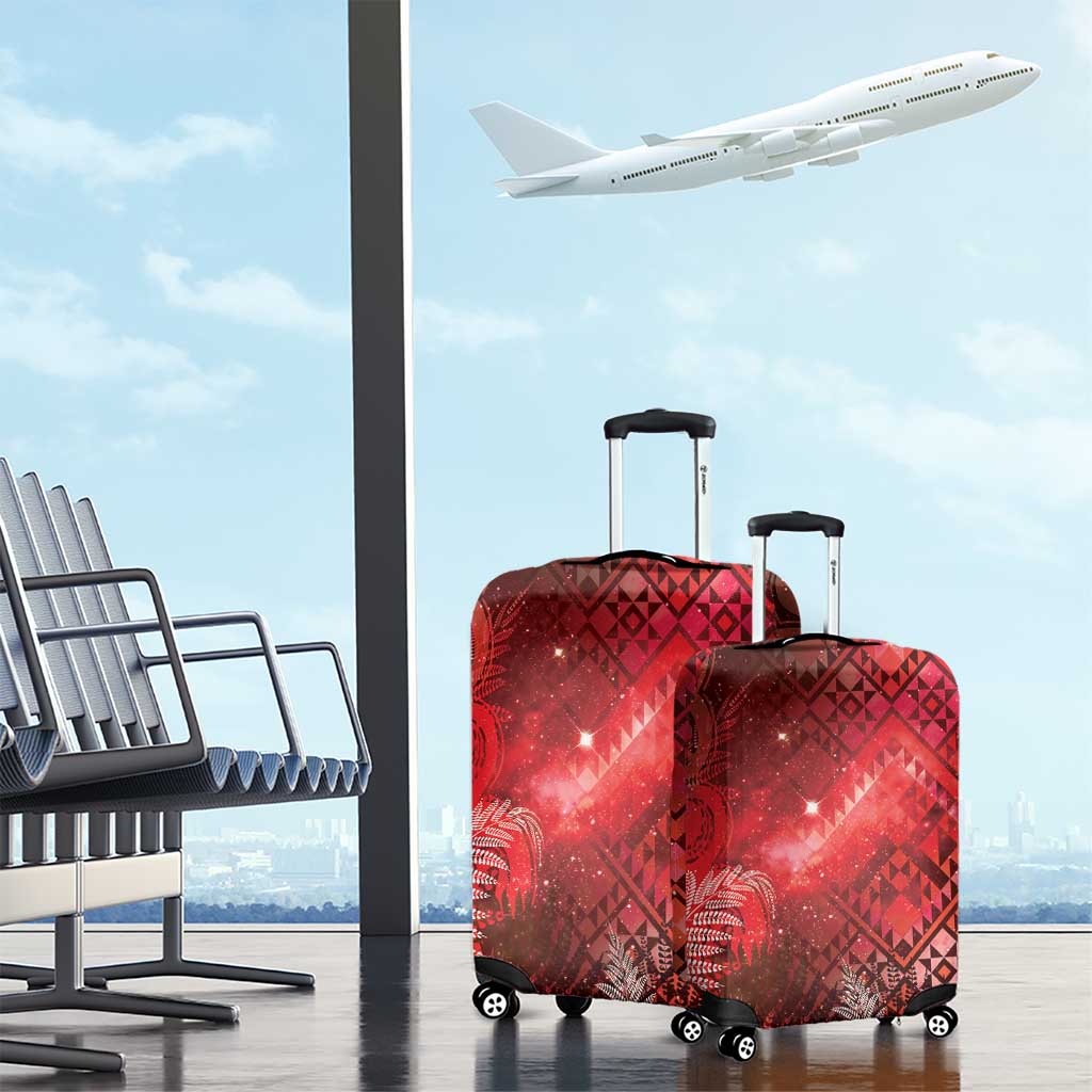 Aotearoa Taniko Matariki Luggage Cover Cosmic Red