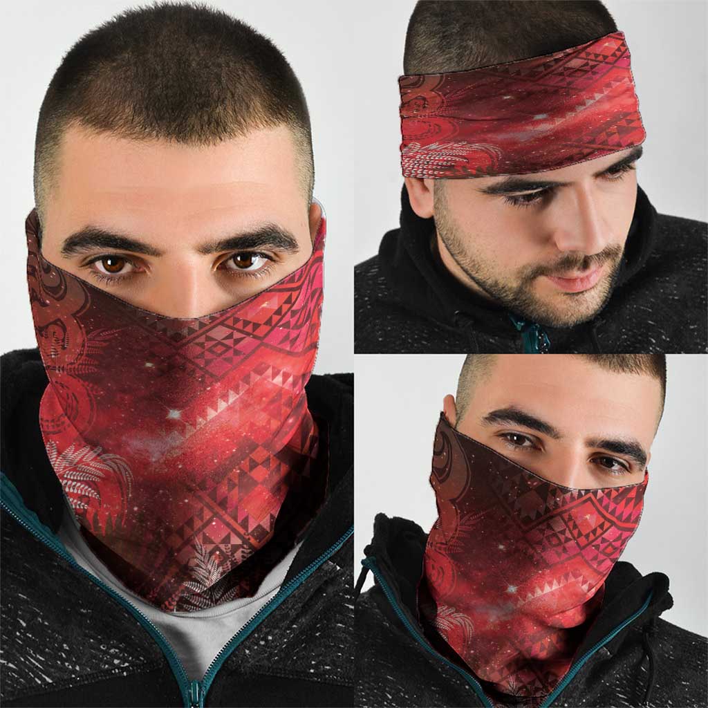 Aotearoa Taniko Matariki Neck Gaiter Cosmic Red