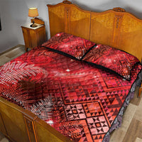 Aotearoa Taniko Matariki Quilt Bed Set Cosmic Red