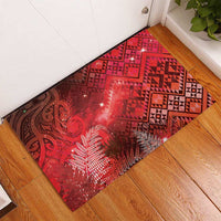 Aotearoa Taniko Matariki Rubber Doormat Cosmic Red