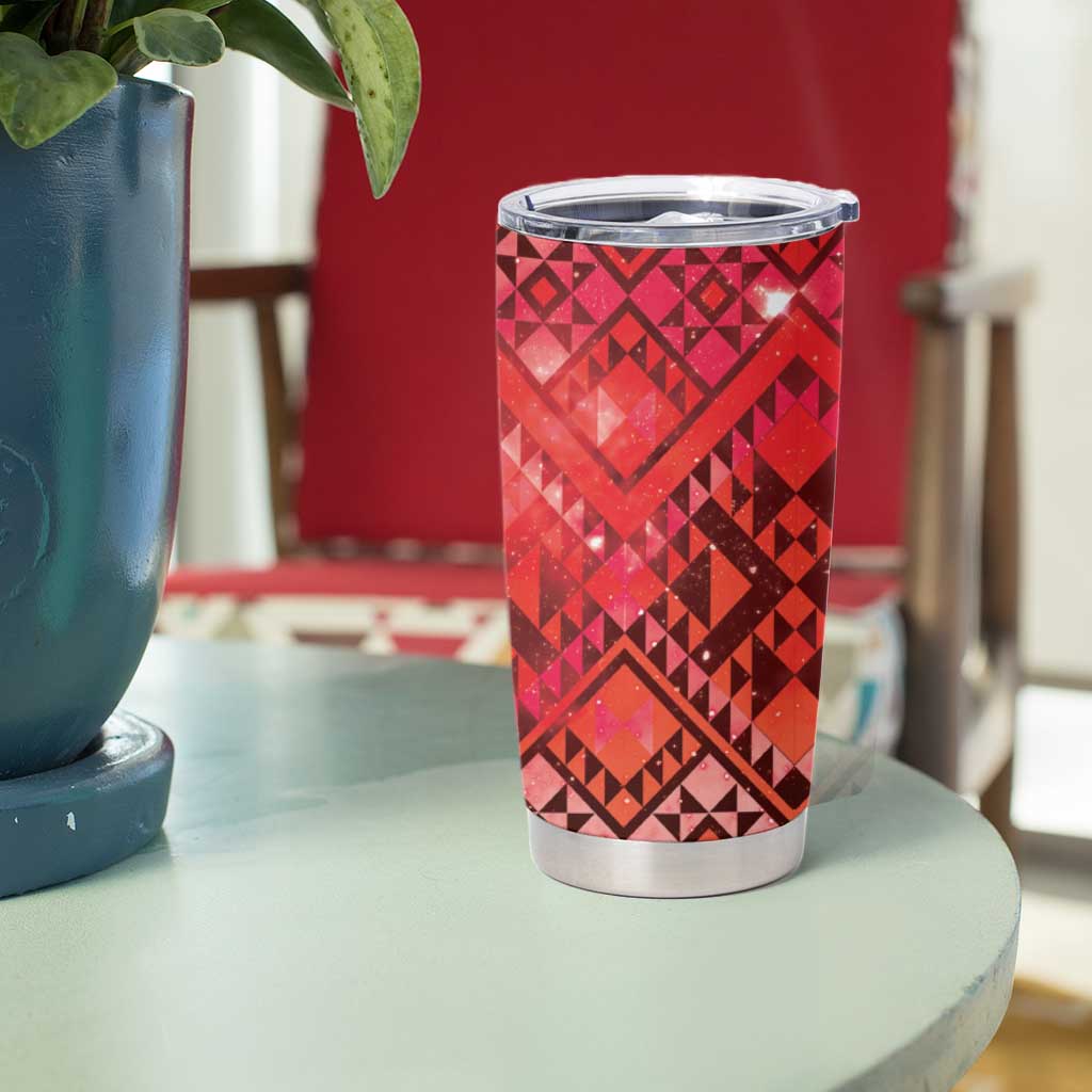 Aotearoa Taniko Matariki Tumbler Cup Cosmic Red