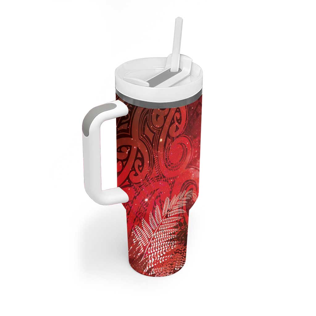 Aotearoa Taniko Matariki Tumbler With Handle Cosmic Red