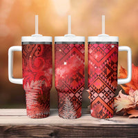 Aotearoa Taniko Matariki Tumbler With Handle Cosmic Red