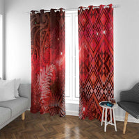 Aotearoa Taniko Matariki Window Curtain Cosmic Red