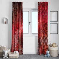 Aotearoa Taniko Matariki Window Curtain Cosmic Red