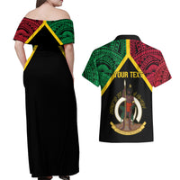 Vanuatu 44th Independence Anniversary Couples Matching Off Shoulder Maxi Dress and Hawaiian Shirt