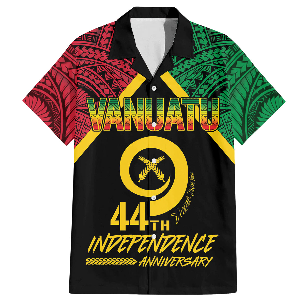 Vanuatu 44th Independence Anniversary Family Matching Tank Maxi Dress and Hawaiian Shirt