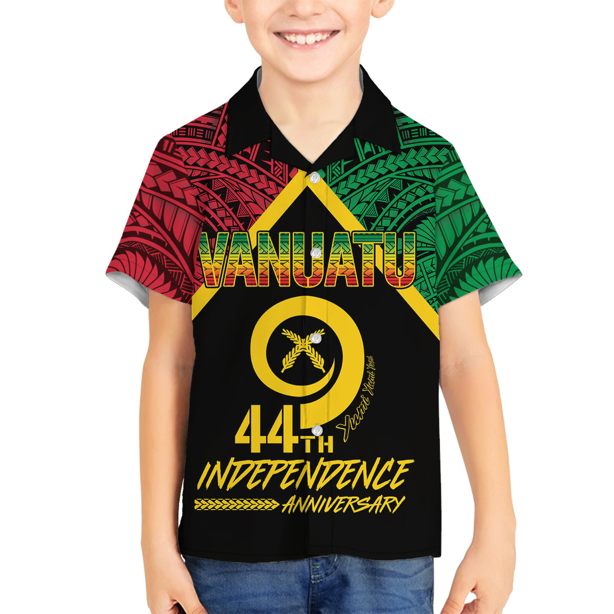 Vanuatu 44th Independence Anniversary Family Matching Tank Maxi Dress and Hawaiian Shirt