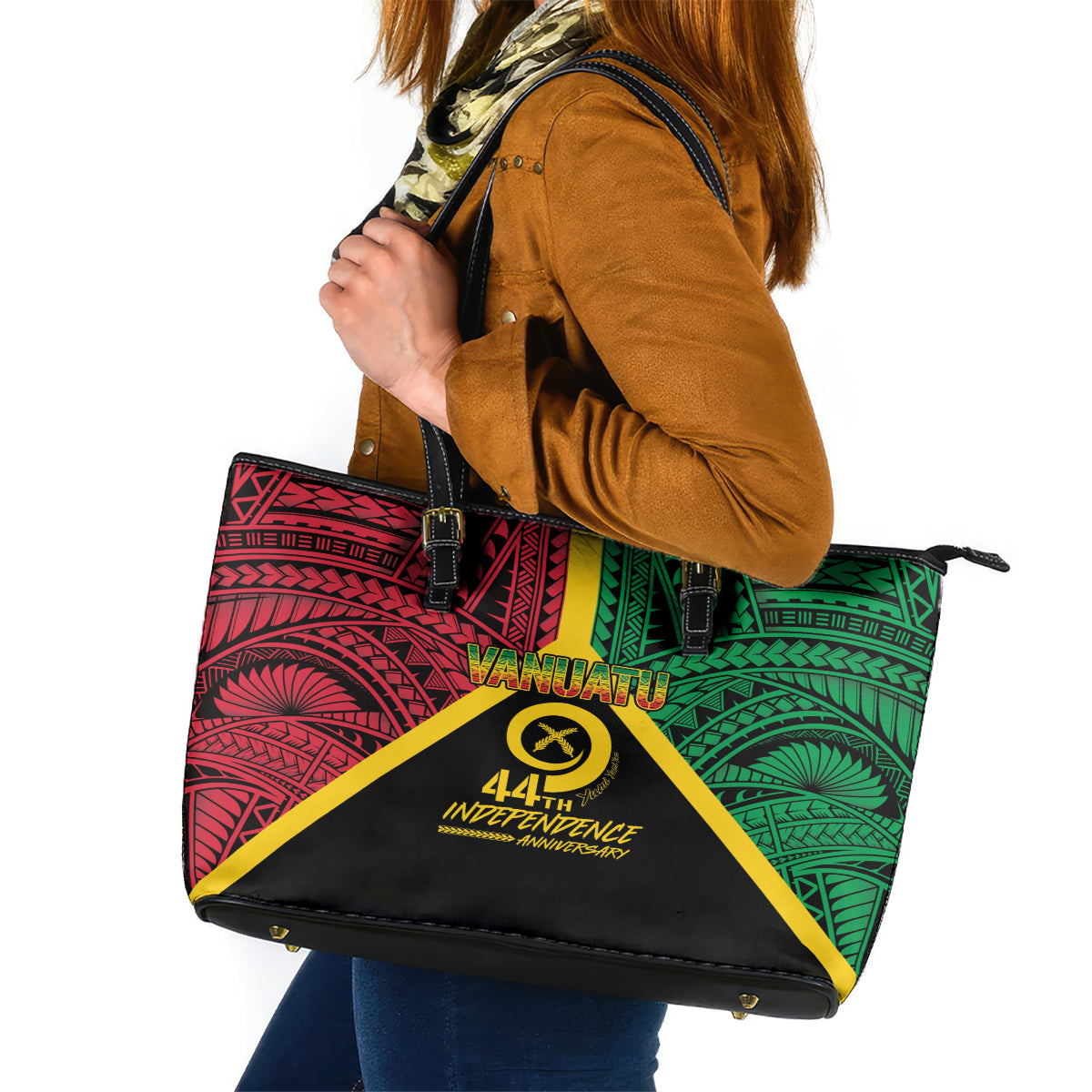 Vanuatu 44th Independence Anniversary Leather Tote Bag