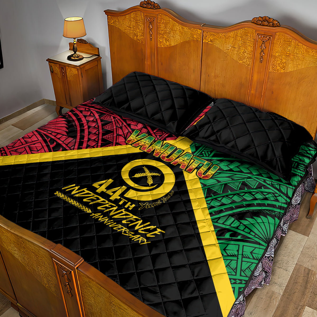 Vanuatu 44th Independence Anniversary Quilt Bed Set